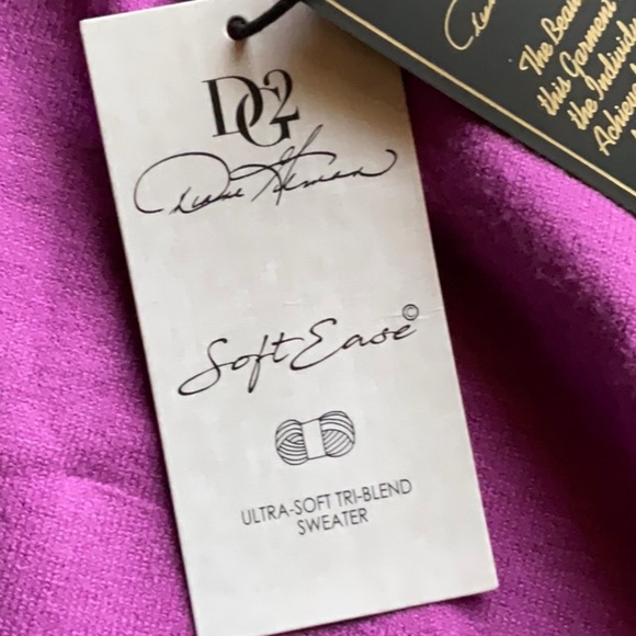 DG2 by Diane Gilman Women SoftEase Knit Ottoman Stitch Shoulder Sweater Size 2X - Picture 7 of 13